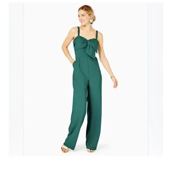 Lilly‎ Pulitzer Kavia Jumpsuit Size 16 Hosta Green NWT - Picture 2 of 11